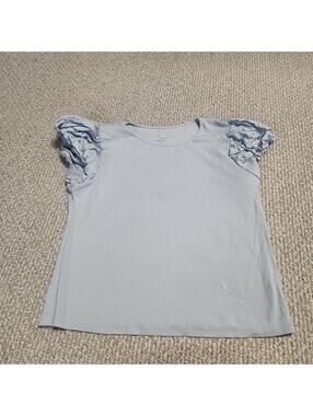 a.new day Light Blue Ruffle Sleeve Top Size Large